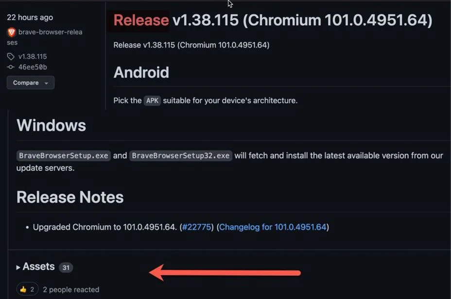 Brave Windows release channel